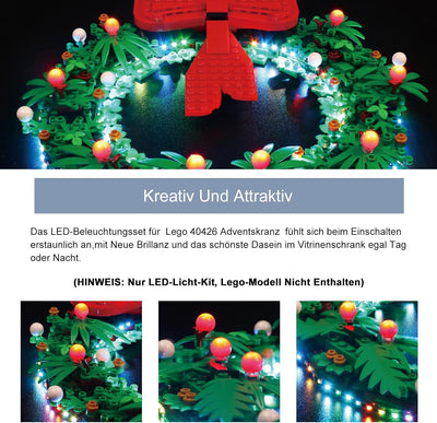 Music Version (Spiel Musik) Led Licht Set für Lego Weihnachtskranz, Dekorationsbeleuchtungsset für L