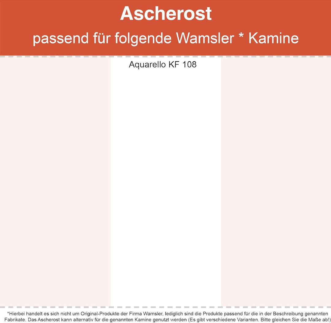 Kaminrost/Ascherost Eckig 207 x 148 x 10 mm passend für Wamsler Aquarello KF 108 ** Kaminöfen inkl.