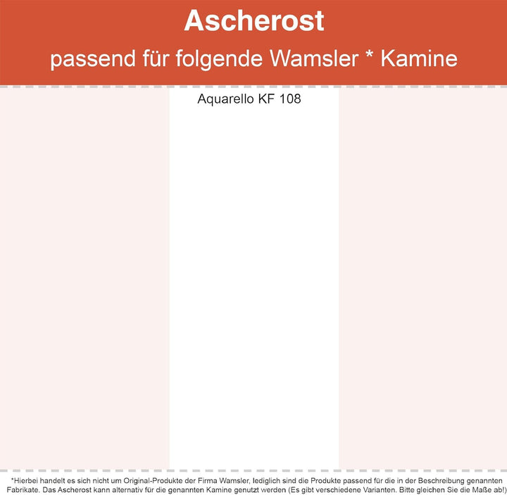 Kaminrost/Ascherost Eckig 207 x 148 x 10 mm passend für Wamsler Aquarello KF 108 ** Kaminöfen inkl.