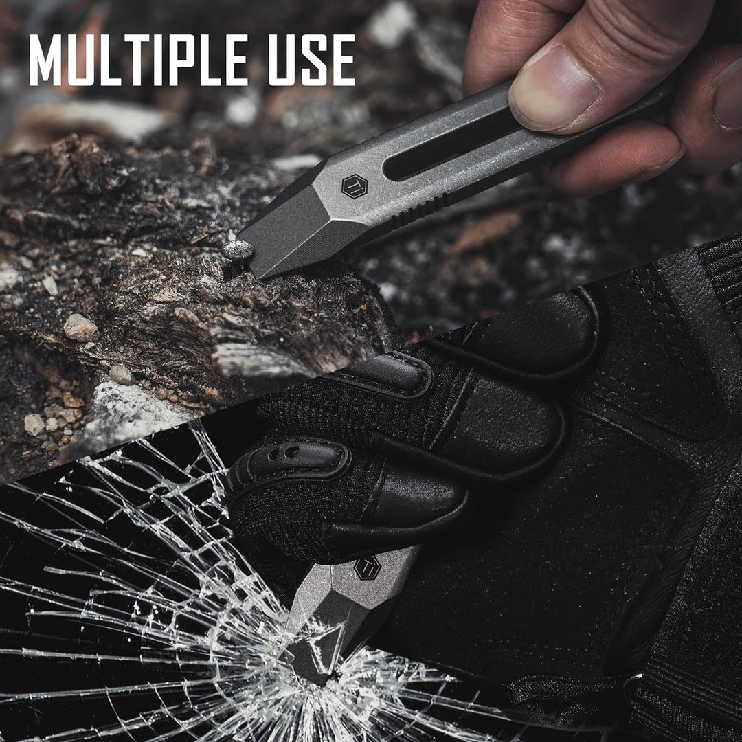 KeyUnity KR00 Titanium EDC Brecheisen-Multiwerkzeug mit Schraubendreher und Taschenclip