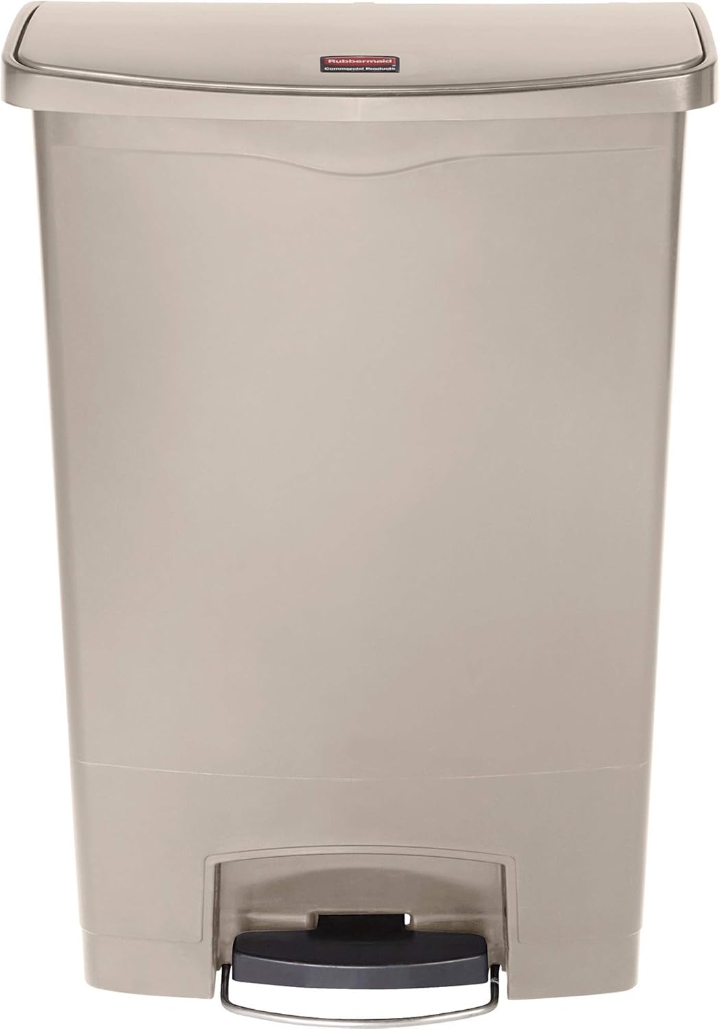 Rubbermaid Commercial Products Slim Jim 1883552 90 Litre Front Step Step-On Resin Wastebasket - Beig