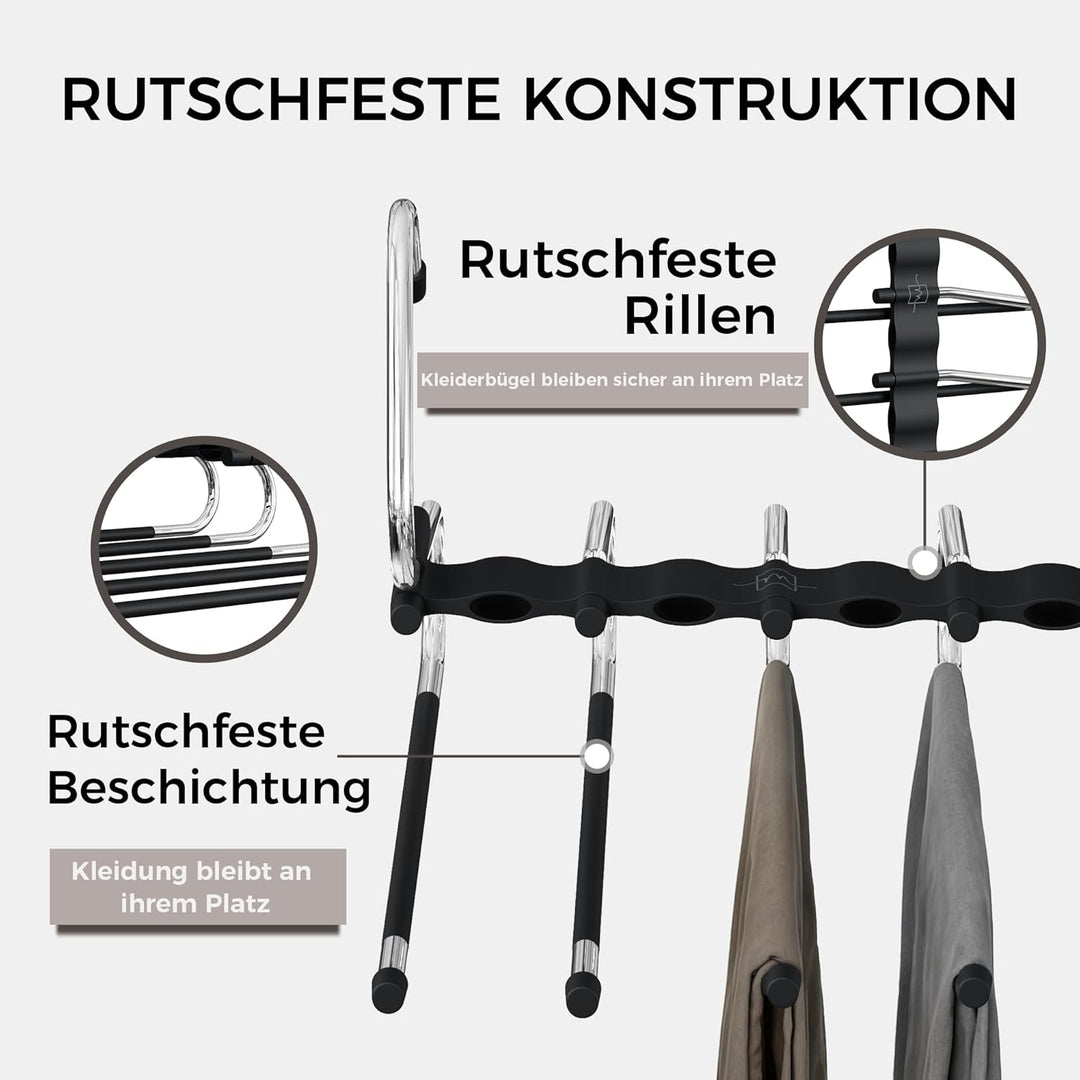 MORALVE Hosenbügel Platzsparend – 2er Pack Mehrfachhosenbügel mit Anti-Rutsch-Beschichtung – Platzsp
