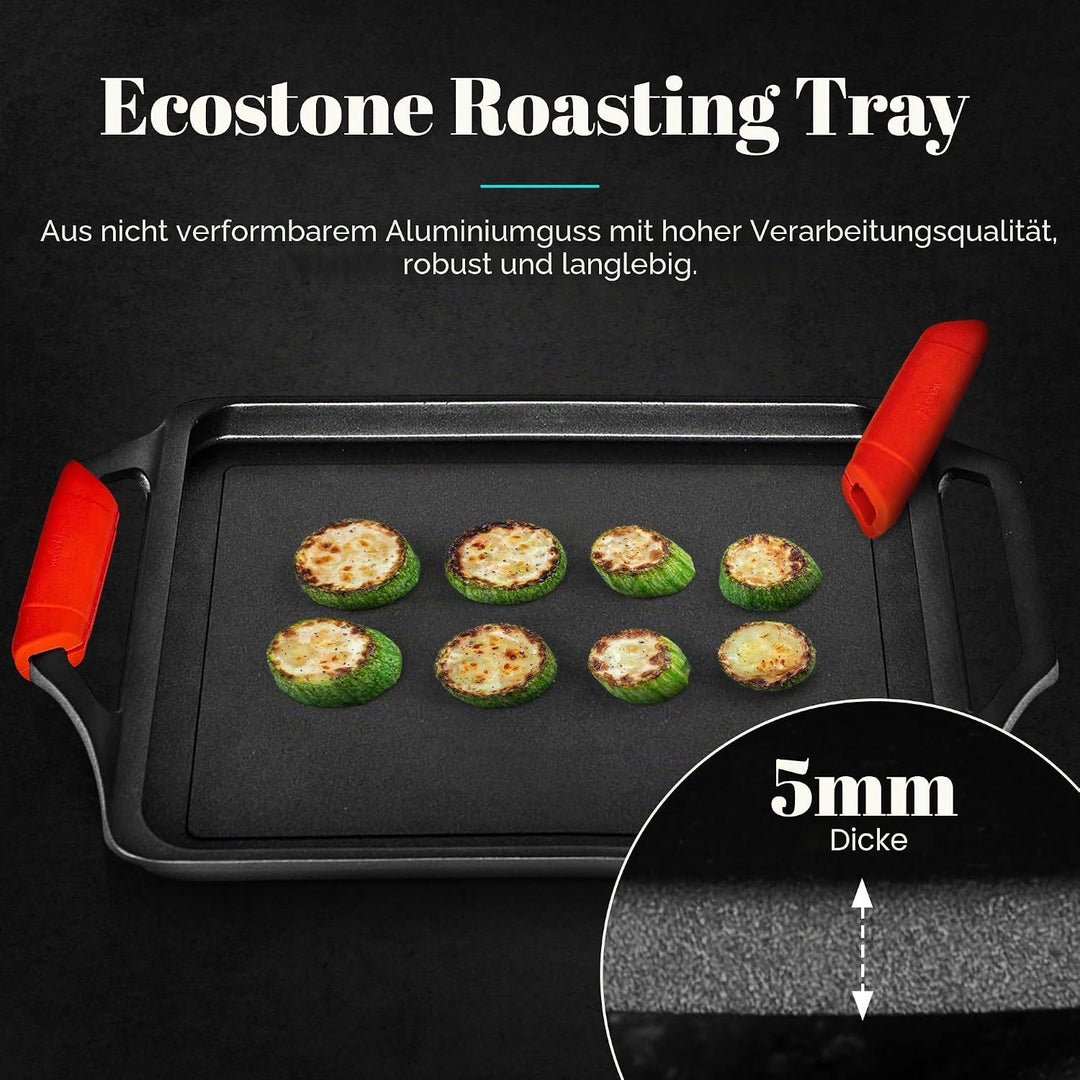 WECOOK! Ecostone Grillplatte, Induktion Griddle-Pfanne 43 X 25 cm, Aluminiumguss, Antihaftbeschichtu