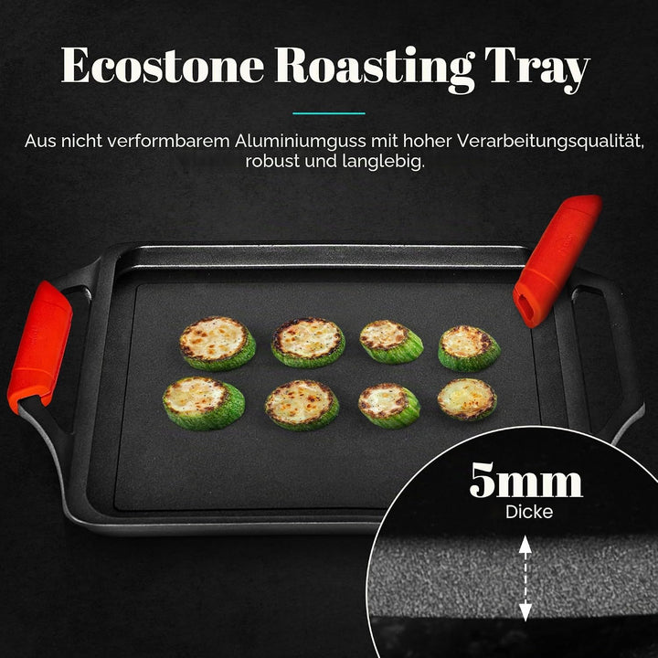 WECOOK! Ecostone Grillplatte, Induktion Griddle-Pfanne 43 X 25 cm, Aluminiumguss, Antihaftbeschichtu