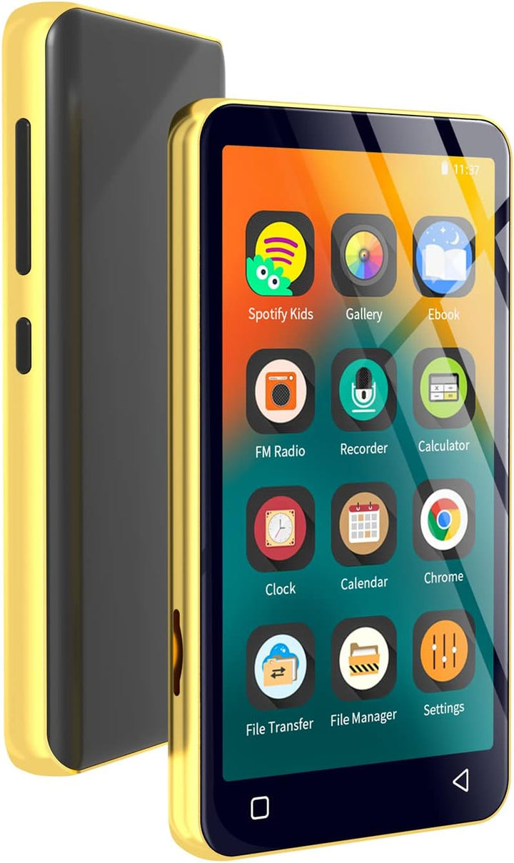 MP3-Player mit Bluetooth und WLAN, 4"-Voll-Touchscreen MP4 - mit Spotify, Android-Streaming-Musikpla