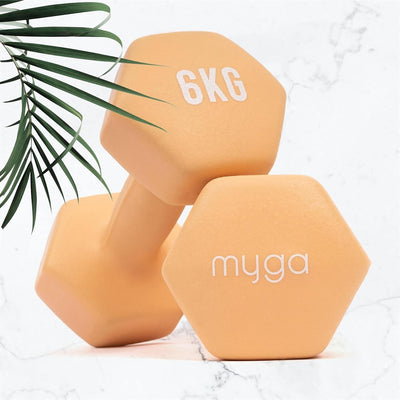 Myga Hex-Hanteln – Paar Neopren-Hanteln aus Gusseisen für Kernkraft- und Fitnessübungen, Aerobic und