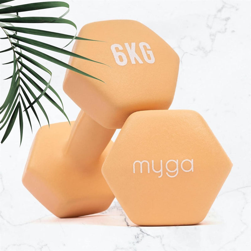 Myga Hex-Hanteln – Paar Neopren-Hanteln aus Gusseisen für Kernkraft- und Fitnessübungen, Aerobic und