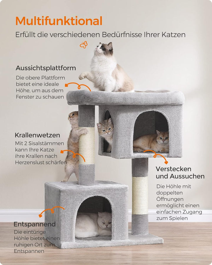 Feandrea Kratzbaum, 101 cm Katzenbaum, XL, Katzenhaus für extra grosse Katzen bis zu 20 kg, grosse P