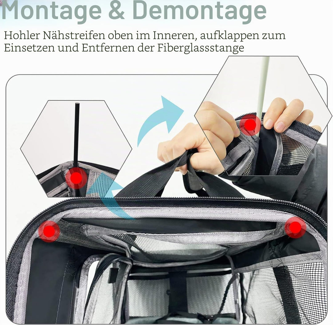Wakytu Transportbox für Katze Hund, Transporttasche für Haustiere, Faltbare Hundetransportbox Katzen