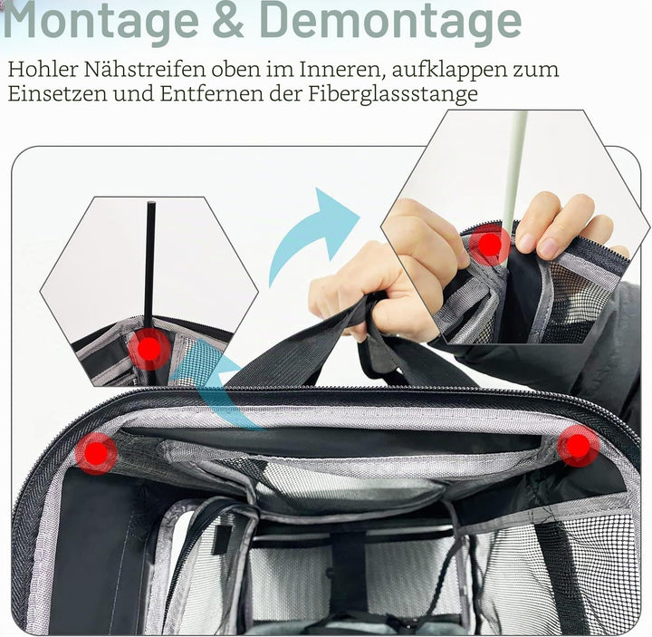 Wakytu Transportbox für Katze Hund, Transporttasche für Haustiere, Faltbare Hundetransportbox Katzen