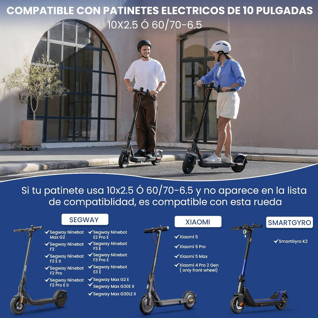 ANSENI Vollreifen 10X2,5 Ersatzreifen für Segway Ninebot G30 Max,G30/ G30E/G30LP,60/70-6.5 Solide Re