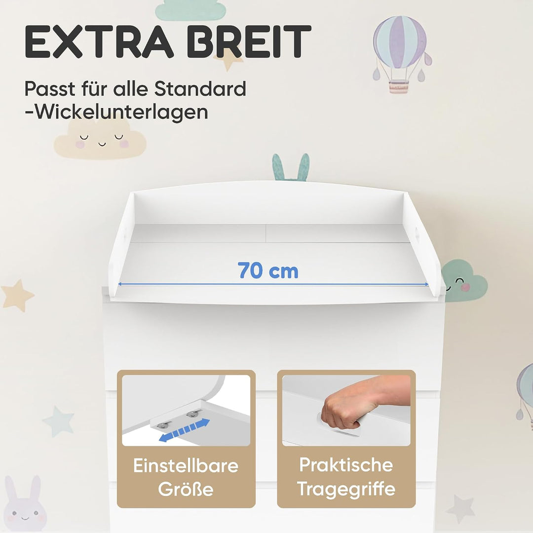 Wickelaufsatz Malm Kommode [80 &amp; 160cm] ohne Lücke zur Wand - Für grosse und kleine Malm Kommoden