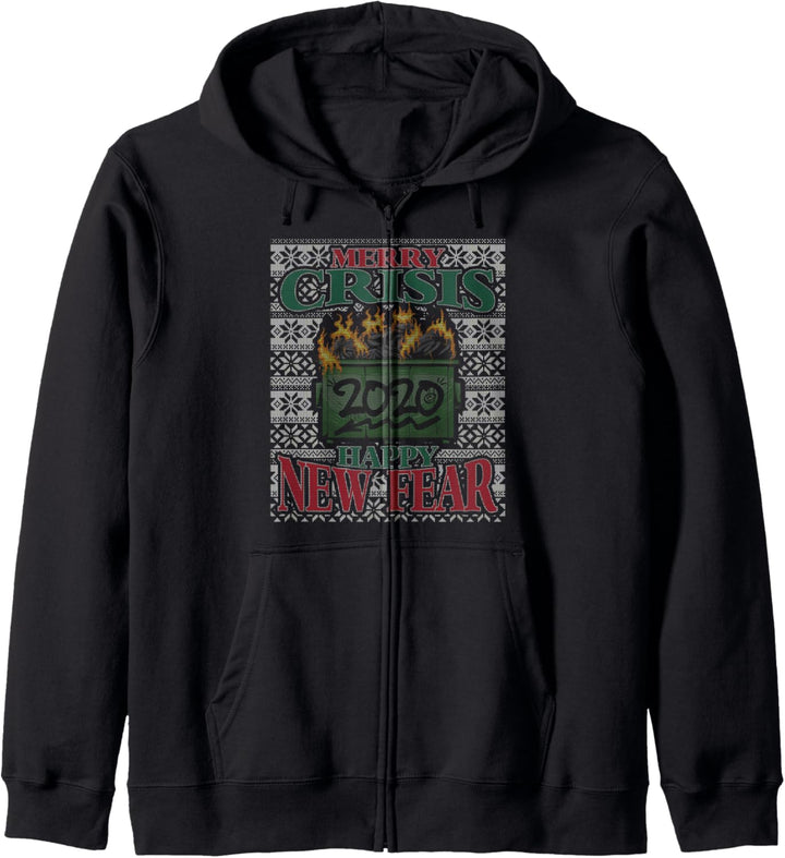 Frohe Krise Happy New Fear Lustige Hässliche Weihnachten schlimmstes Jahr Kapuzenjacke