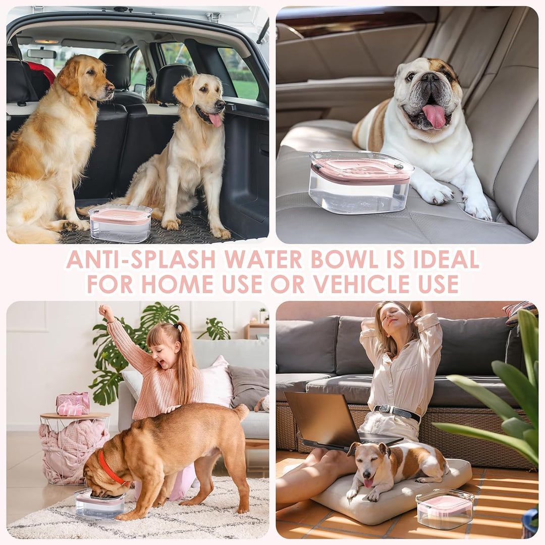 Heouvo Hunde Wassernapf ohne Verschütten, Knapp 2.5L Grosser Auslaufsicherer Hundenapf, Anti-Spritz