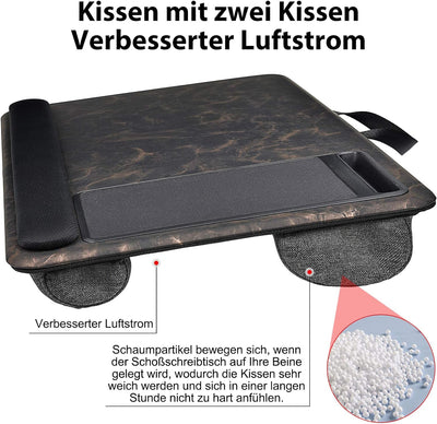 Laptopkissen für Bett mit Kissen，Laptop Unterlage Zubehör Couch mit Mausunterlage and Handgelenkaufl