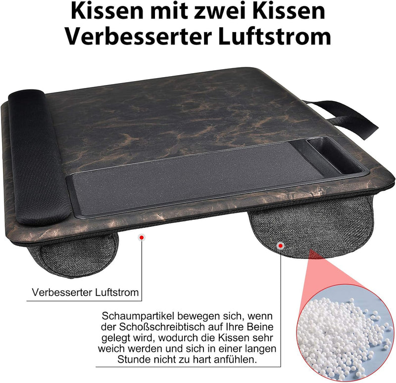 Laptopkissen für Bett mit Kissen，Laptop Unterlage Zubehör Couch mit Mausunterlage and Handgelenkaufl