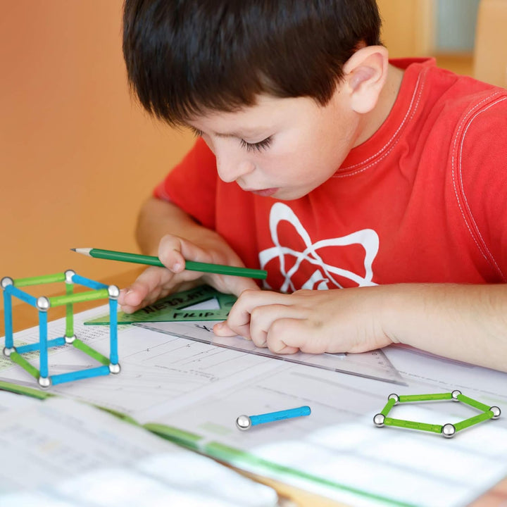 Geomag Classic - 142 Teile - Magnetisches Konstruktionsspielzeug für Kinder - Green Line - Lernspiel
