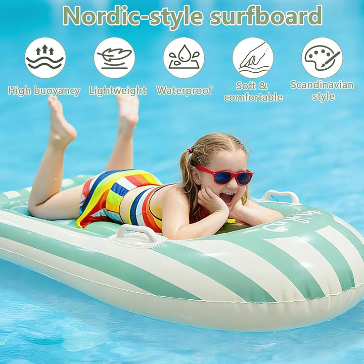 Schwimmbrett Bodyboard Aufblasbar, Shyllin Surfbrett Bodyboard mit Griffen, Schwimmhilfe Aufblasbar