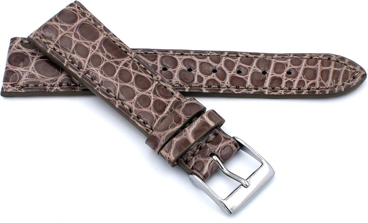 20mm XS Damenlänge Echt Alligator Vintage hangemacht in Deutschland Uhrenarmband Beige