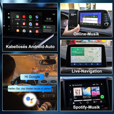 CarlinKit Wireless Android Auto Adapter, direkter Stecker, einfache Einrichtung, sofortige Verbindun