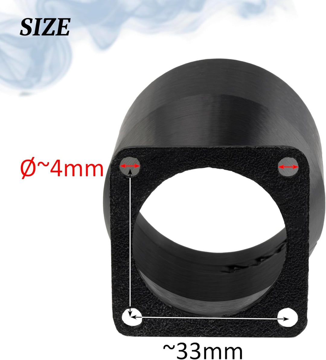 AERZETIX Quadratisch-Rund-Adapter für Luftstrom für Lüftungskanal 40x40 mm Ø48 mm aus ABS-Kunststoff