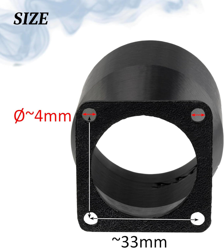 AERZETIX Quadratisch-Rund-Adapter für Luftstrom für Lüftungskanal 40x40 mm Ø48 mm aus ABS-Kunststoff