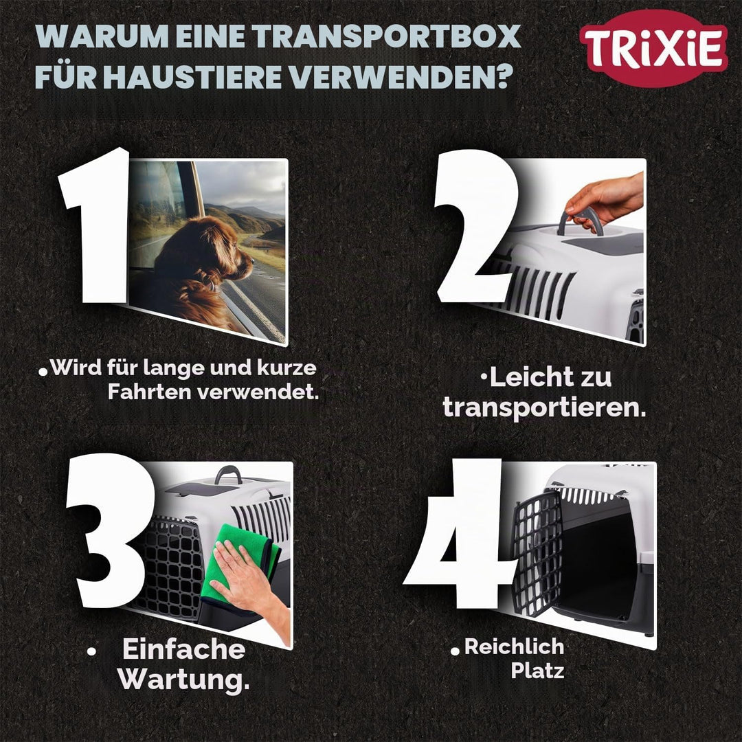 Trixie 39831 Transportbox Capri 3, S: 40 × 38 × 61 cm, dunkelgrau/hellgrau dunkelgrau/hellgrau L 1 x