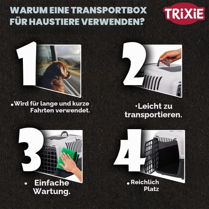 Trixie 39831 Transportbox Capri 3, S: 40 × 38 × 61 cm, dunkelgrau/hellgrau dunkelgrau/hellgrau L 1 x