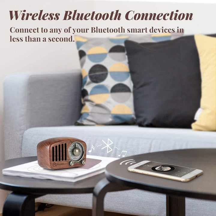Radio Feegar Retro Bluetooth Lautsprecher,Vintage FM Radio mit altmodischem klassischem Stil,Starke