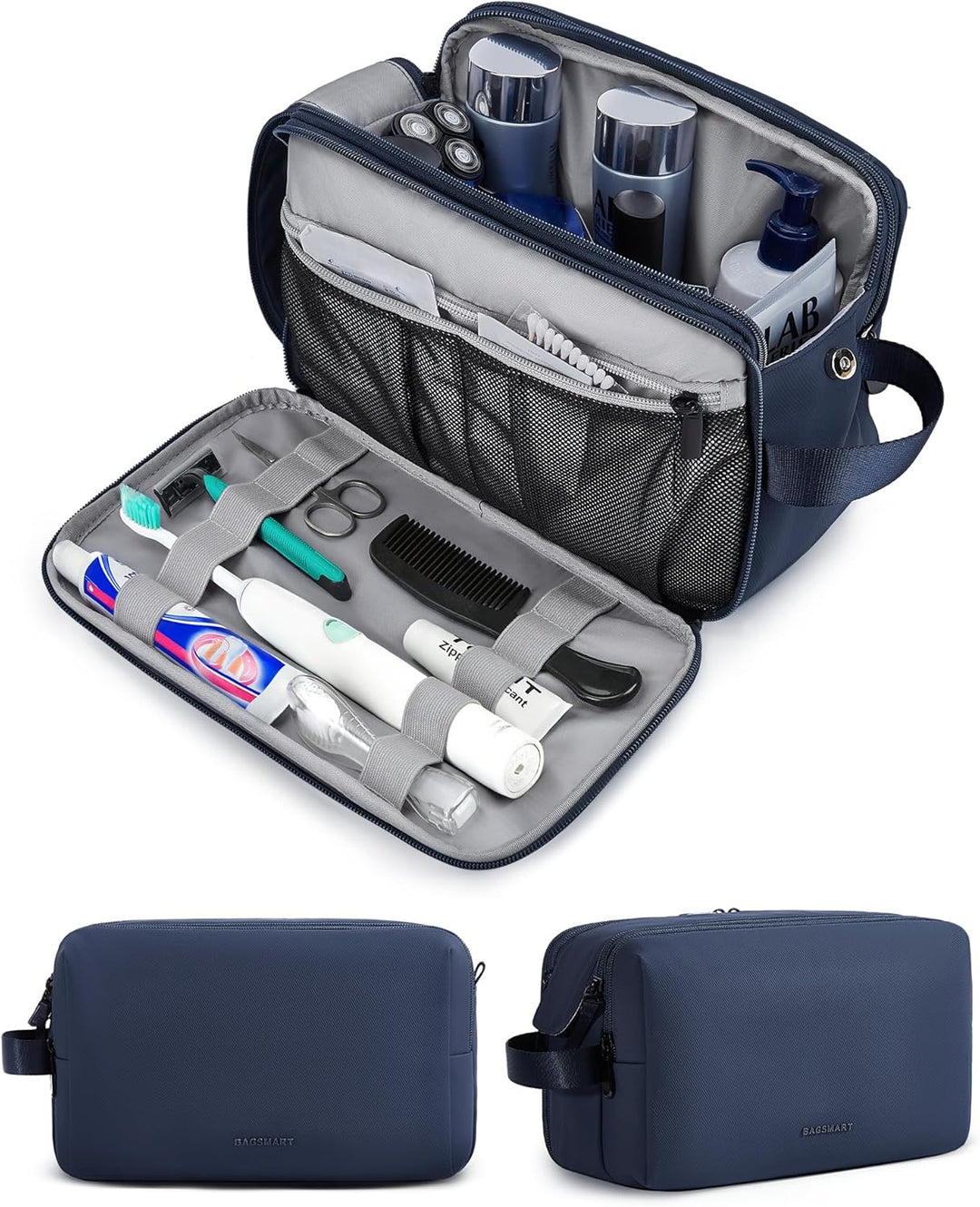 BAGSMART Kulturtasche für Herren,Travel Toiletry Organizer Dopp Kit Wasserabweisende Rasiertasche fü