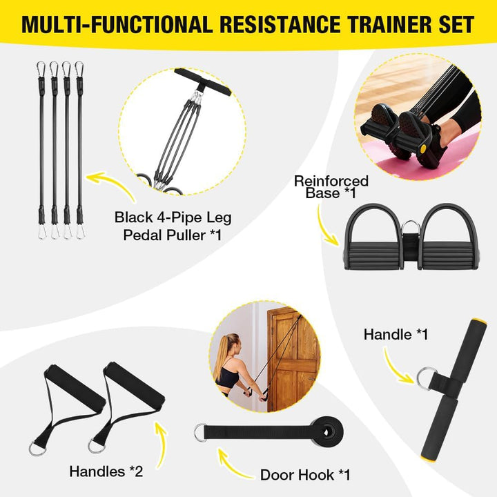 Flintronic Verstellbarer Chest Expander Fitness Widerstandsbänder mit 3 Strings o 5 Strings, Verstel