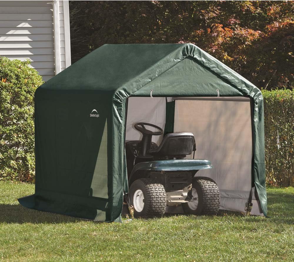 ShelterLogic Folien Zeltgarage Gerätehaus | Grün | 180x180x180 cm