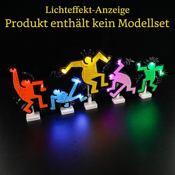 GEAMENT LED Licht-Set Kompatibel mit Lego Keith Haring Tanzende Figuren (Dancing Figures) Art 31216