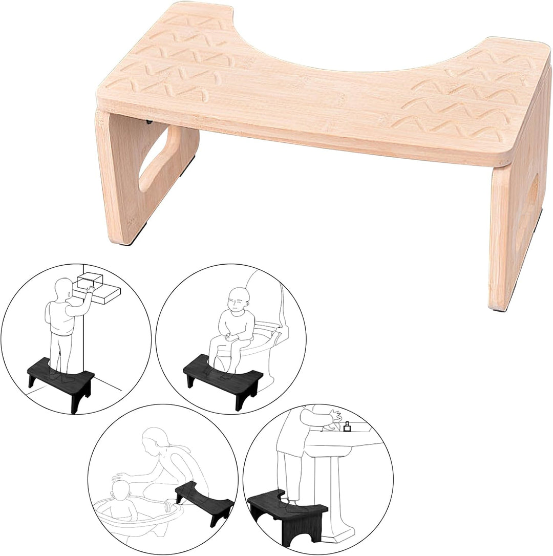 Bambus Toilettenhocker Erwachsene, Klappbar Toilettenhocker, Klohocker WC Hocker Badhocker Holz Gesu
