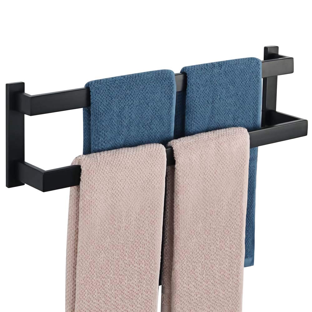 Handtuchhalter Schwarz, SAYAYO Handtuchstange Multilayer Gästehandtuchhalter Wandmontage Edelstahl D