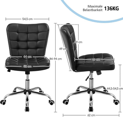 Yaheetech Bürostuhl Schreibtischstuhl Ergonomisch Drehstuhl höhenverstellbar Kosmetikhocker Chefsess