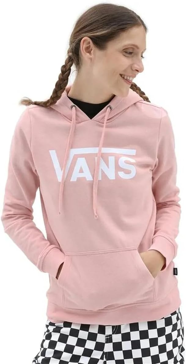 Vans Damen Drop V Logo Hoodie, Silber, rosa, XXS