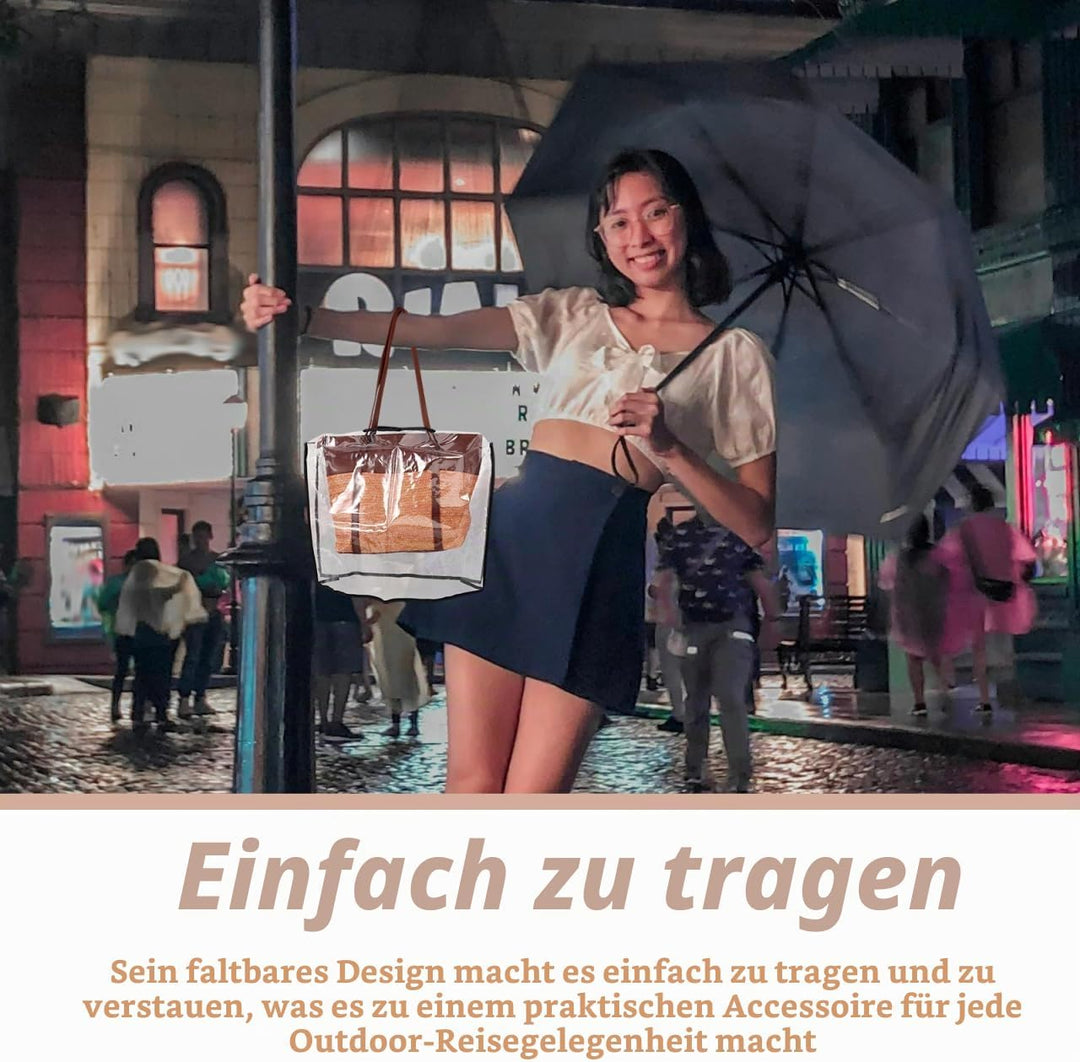 Regenschutzhülle Für Handtaschen Transparente wasserdichte Taschenhülle Mit Faltbarem Design Praktis