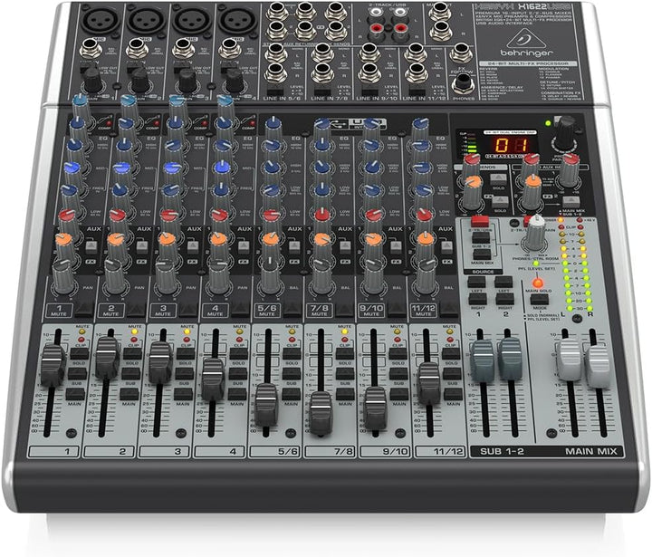 Behringer XENYX X1622USB Premium 16-Input 2/2-Bus Mixer mit XENYX Mic Preamps und Compressors, Briti