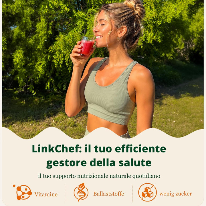 LINKChef Entsafter Slow Juicer, Entsafter Gemüse und Obst Testsieger mit 115 mm grossem, Kaltentsaft