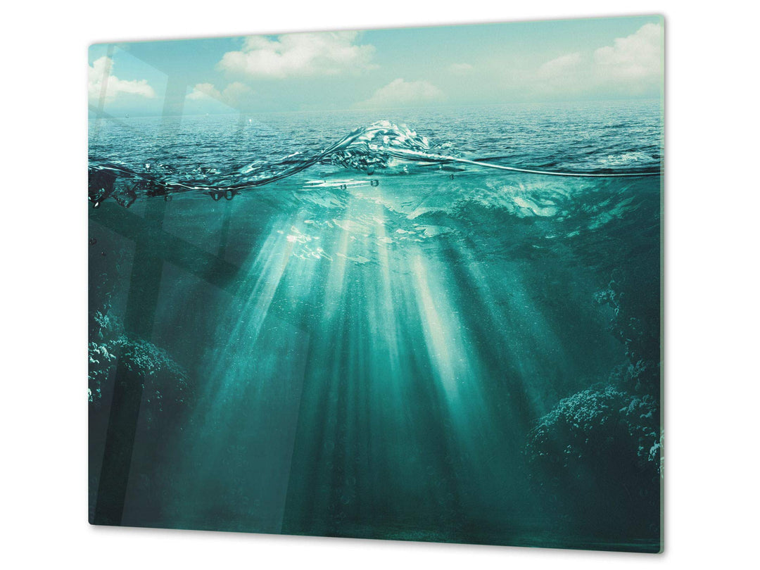 Küchenbrett aus Hartglas und Induktionskochplattenabdeckung – Schneideplatten SINGLE mit 60 x 52 cm