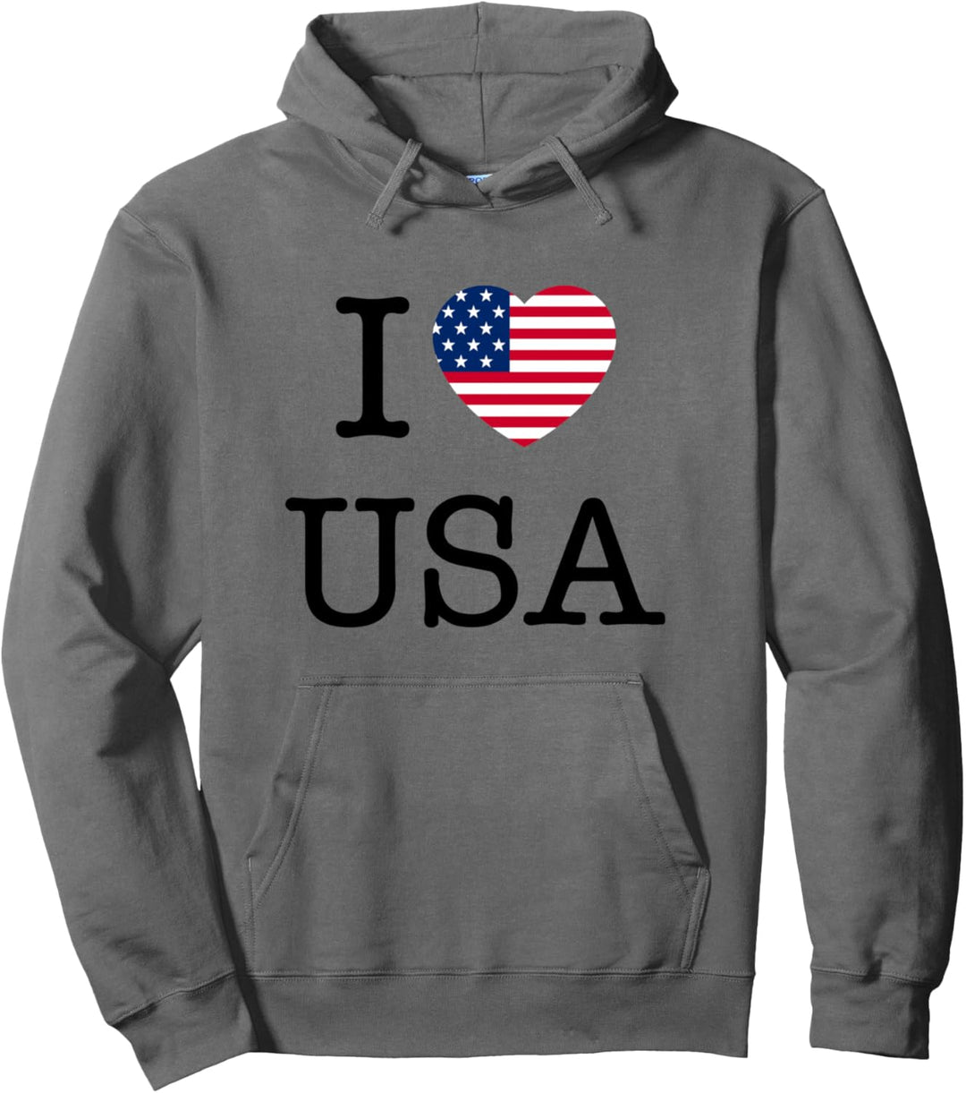 Patriotic USA I Love USA Novelty Graphic Tees & Cool Designs Pullover Hoodie