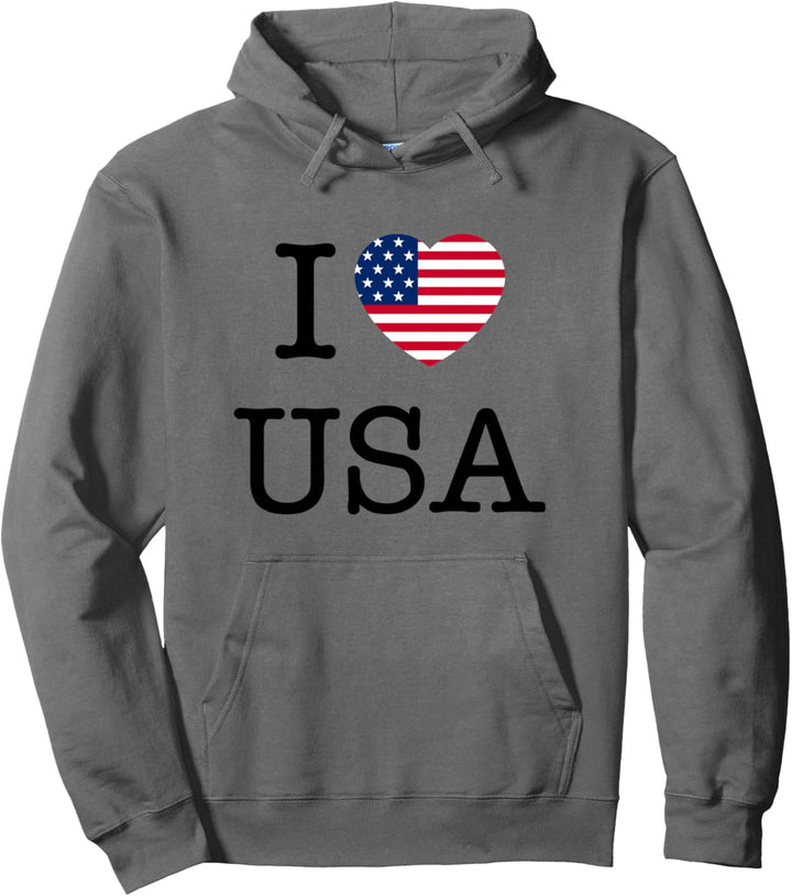 Patriotic USA I Love USA Novelty Graphic Tees & Cool Designs Pullover Hoodie