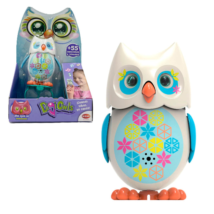 Bizak Mini Hoot Digiowl 62008285-3 Interaktive singende Eule, reagiert auf die Stimme, 6 Modelle erh