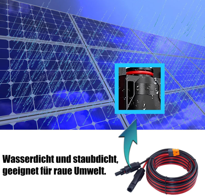 iHaospace Solar auf XT60i-F Ladekabel 5M Ladestrom über 8A -Solarkabel 4mm2 XT60i Solarkabel Verläng