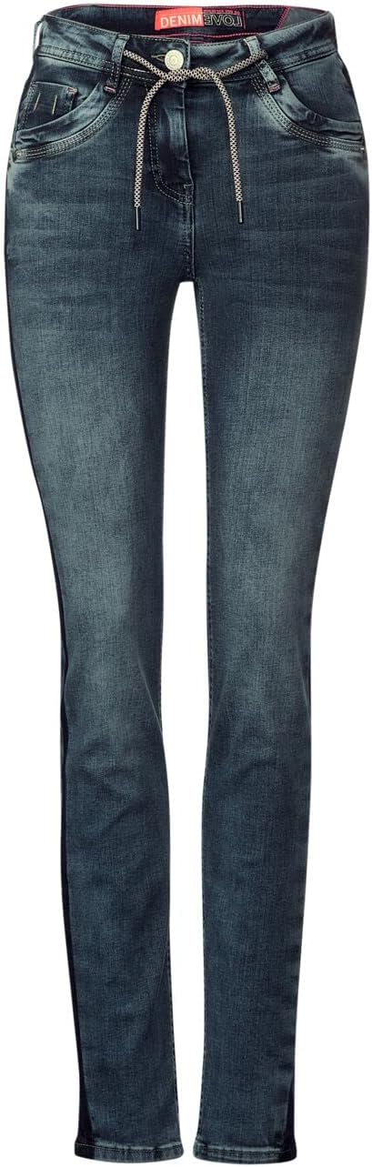 Cecil Damen Jeanshose Slim 34 Mid Blue Wash, 34 Mid Blue Wash