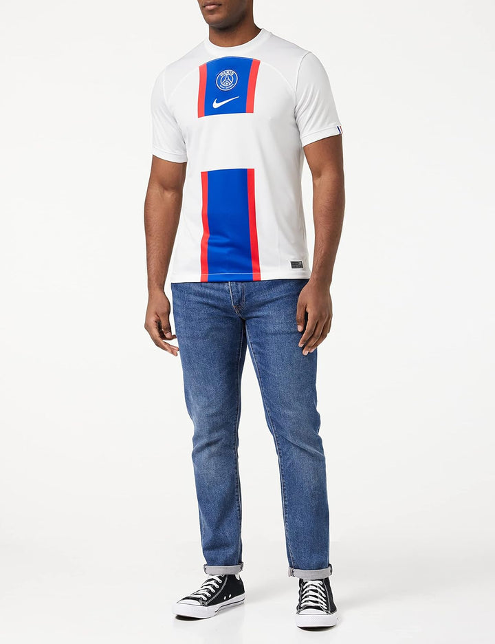 Nike Herren Stad T-Shirt L White/Old Royal/White, L White/Old Royal/White