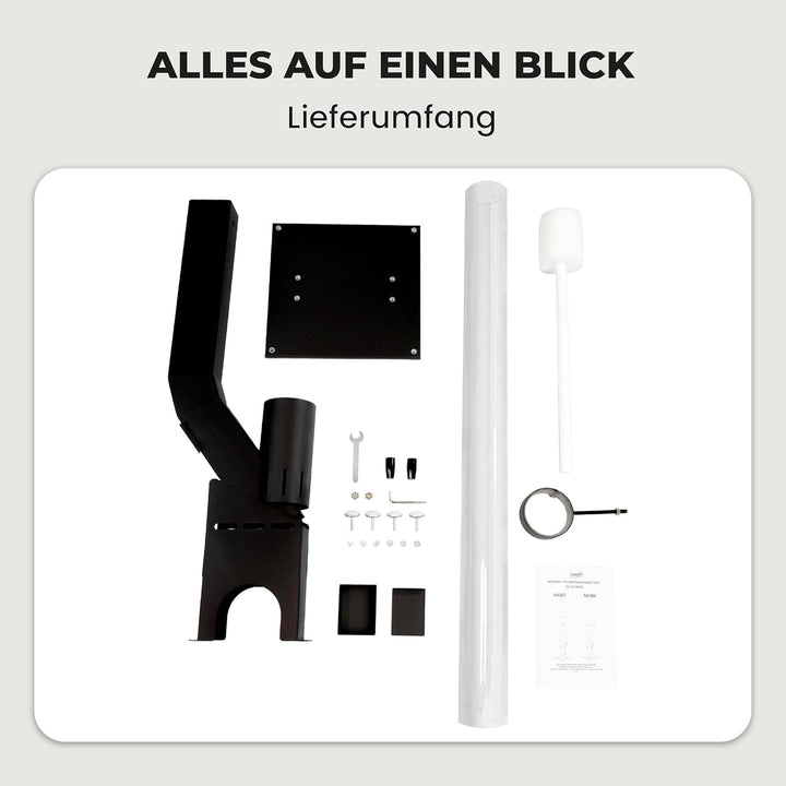 Lemodo Pelletfackel Prime, Feuersäule Outdoor mit Glasröhre, für Garten & Terrasse, für Holzpellets,