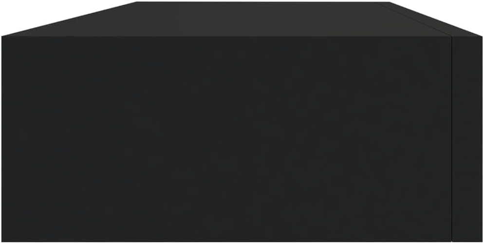 Schubladenregal 60x23,5x10 cm 2 Pcs MDF, Metall Schwarz Wandschrank Mit Schublade Mit Schublade Wand
