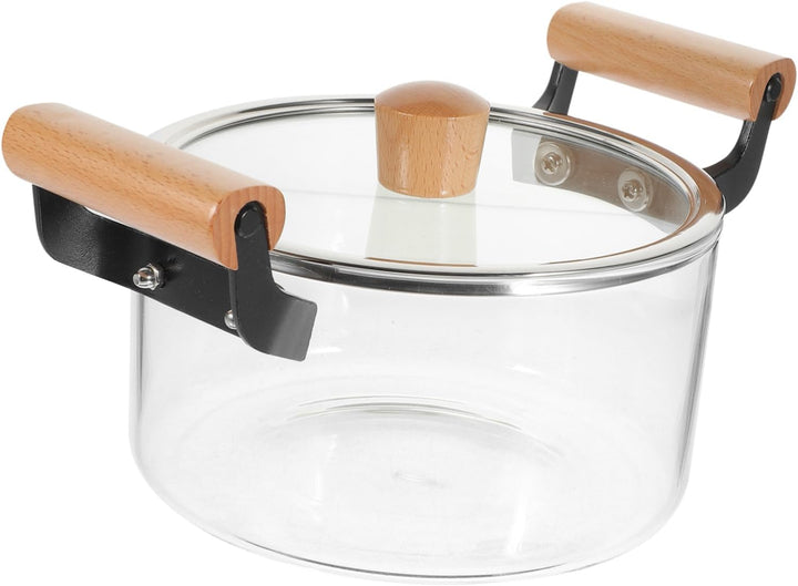 BESPORTBLE Glas- Kochtopf mit Deckel 2 5 L Hitzebeständiger Glas- Kochtopf Glas- Kochgeschirr- Set K